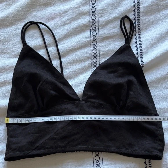 Twik Black Triangle Faux Suede Crop Top - Picture 4 of 5